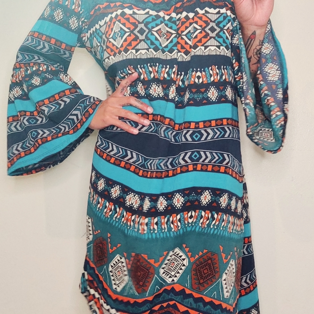 Boho tunic dress top